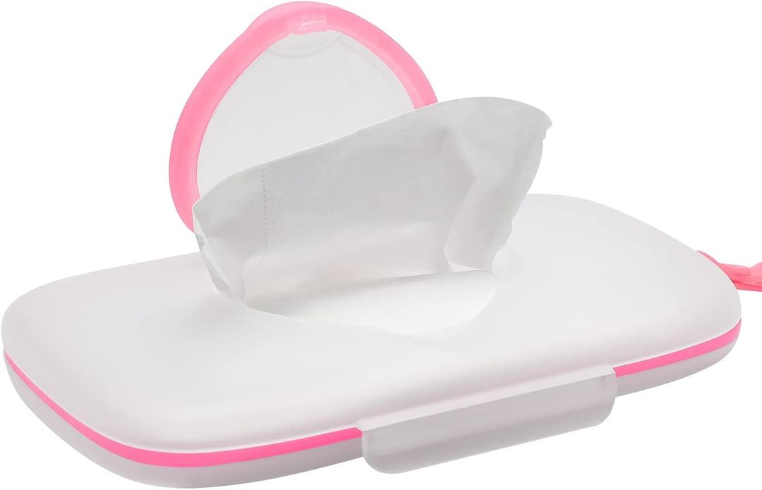 Baby Wipes Dispenser: On- The- Go Wipes Dispenser Travel Wipes Case Baby Wipe Holder Outdoor Stroller Wet Wipes Box Portable Refillable Wipes Container Pink