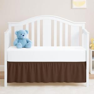Chocolate Crib Bed Skirt, Perfect for Nursery Crib for Boys & Girls with a 14" Drop and Size 28"x 52" Chocolate Crib Bed Skirt, Perfect for Nursery Crib for Boys & Girls with a 14" Drop and Size 28"x 52"