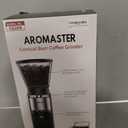Aromaster Conical Coffee Bean Grinder with 48 Gind Settings,Burr Coffee Grinder for Home Use,Stainless Steel,40 Seconds Adjustable Timer,Anti-static,Easy to Clean with Brush,Classic Silver