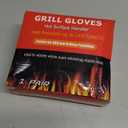 QUWIN BBQ Gloves, Oven Gloves, 1472 Extreme Heat Resistant,Grilling Gloves Silicone Non-Slip Oven Mitts, Kitchen Gloves for BBQ, Grilling, Cooking, Baking-1 Pair (Black, One Size Fits Most)