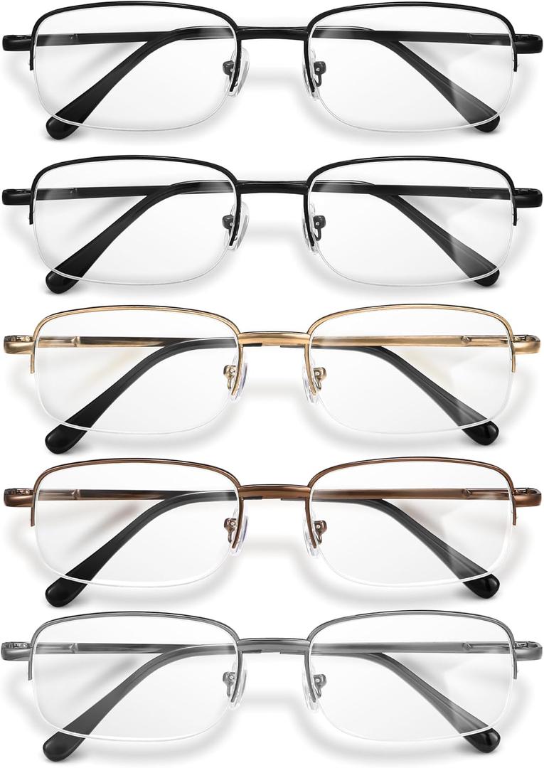 NOVIVON 2.0 Metal Reading Glasses Men - Durable Readers with Blue Light Filtering - Clear Vision