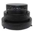 3-Piece Cake Stand Set Round Metal Dessert Display Stands Tray for Wedding Party Birthday Celebration Bases Cake Table Stand, Black