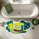 St Patricks Day Bathroom Rug Shamrock Bath Mat St Patrick's Day Decorations Rugs 31.5 x 17.7 Inch for Tub Home Living Room
