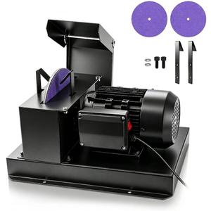 Lawn Mower Blade Sharpener, 1HP 750W Lawnmower Blade Grinder with 9-inch Ceramic Grinding Wheel, Powerful Bench Mower Sharpening Machine for High/Low Lift Blades, Gator Blades, Flat Blades