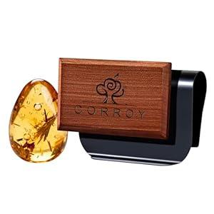 CORROY Car Air Freshener Natural Essential Oil Scent, Odor Eliminator and Purifier, Vent Clip Air Freshener for Car (Starter/ Amber)
