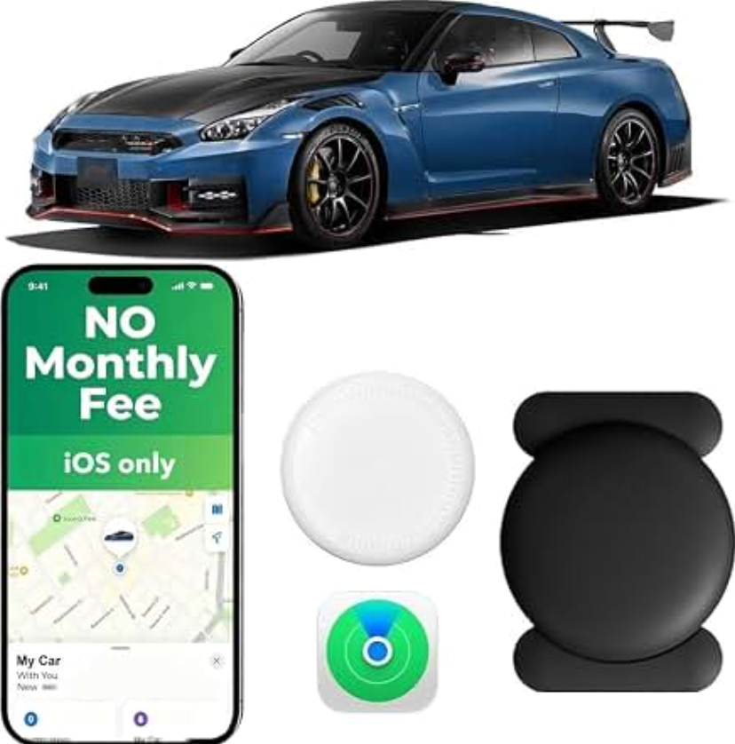 Mini GPS Tracker for Vehicles: Hidden Magnetic Car Tracker Device - No Subscription Fee - Works with Apple Find My & Android Find Hub - Real Time Auto Tracking 1