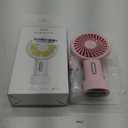 IPOW Mini Handheld Fan Personal Portable Fan 3 Speed Adjustable Angle Removable Base Lanyard USB Recharging Battery Operated Small Desk Cooling Face Fan for Home Camping Disney Travel Peach Pink