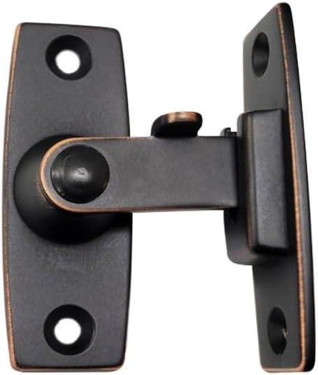 QCAA 2.5" Heavy Forged Solid Brass Door Latch, 90 Degree Right Angle Door Latch Buckle for Doors & Windows, Aged Classic Bronze, 1 Pack, Made in Taiwan