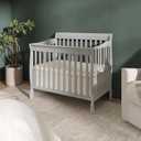 Dream On Me Aden 4-in-1 Convertible Mini Baby Crib, GREENGUARD Gold & BSA Certified, Sustainable Pinewood, Non-Toxic Finish, 3 Mattress Heights, Converts to Mini Day & Twin-Size Bed - Grey