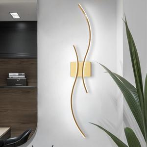 CANEOE Modern Wall Sconce, 39Inch Gold LED Wall Light Fixtures,6000K Bathroom Vanity Light Fixtures Over Mirror Indoor Bedroom Wall Lamps for Living Room Hallway Sconces Lighting, 1 Pack, Hard-Wired