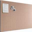Bumusty Large Cork Board Alternative-48 x 36" Felt Bulletin Board Tiles, with 30 Pushpins, 70 Adhesive Tabs, Fine-Stripe 12-Pack, Cork Boards for Office Push Pin Board Felt Board-Terracotta