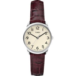 Timex Women's Easy Reader Watch (30mm, Brown/Silver-Tone/White/30mm)