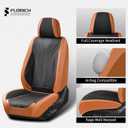 FLORICH Car Seat Covers Full Set Leather Automotive Seat Cover Waterproof 5 Seats Car Seat Protectors Luxury Front and Back Seat Cushions Universal Fit for Most Cars SUV Trucks, Brown&Black