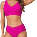 Limeeke Women's High Waisted Bikini Set Twist Front Two Piece Swimsuit Lace Up Tie Back Bathing Suits, Small