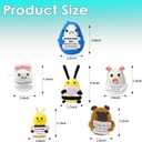 Mini Cute Crochet Gift, 6PCS Funny Bee Knitted Doll with Positive Card, Home Decor, Birthday, Christmas, Kids and Party Gifts