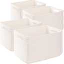 4 Pack Storage Baskets for Organizing, Woven Baskets for Shelves - Perfect for Toys, Books, Towels, and Clothes, Durable Gift Basket Bins Toy Storage, 15.7''Lx11.8''Wx7.8''H, White