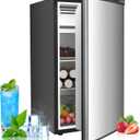 COWSAR 3.2 Cu.Ft Mini Fridge with Freezer, Freestanding Compact Refrigerator with Reversible Door & 7-Speed Thermostat, Small Fridge for Office, Apartment, Gameroom (STEEL)