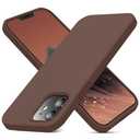 JELE Shockproof Designed for iPhone 12/12 Pro Case, Liquid Silicone Phone Case with [Soft Anti-Scratch Microfiber Lining] Military Grade Drop Protection Slim Thin Cover, 6.1 inch, Chocolate