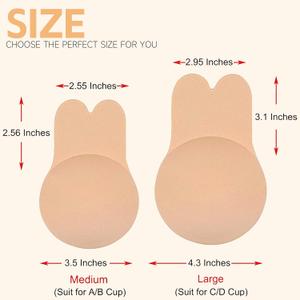 Sticky Bra Strapless Sticky Invisible Push up Silicone Bra for Backless Dress with Nipple Covers Adhesive Bras(C&D Cup)