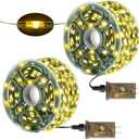 Heceltt 2 Pack Total 2000 LED Christmas Lights Outdoor,Green Wire Outdoor Fairy Lights Plug in Waterproof 8 Modes and Timer Memory Function for Xmas Wedding Party Holiday Patio Decor (Warm White)