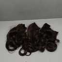 REECHO 16" 1-Pack 3/4 Full Head Curly Wavy Clips in on Synthetic Hair Extensions HE008 Hairpieces for Women 5 Clips 3.9 Oz per Piece - Dark Brown