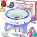 SENTRO Knitting Machine 48 Needles,Smart Circular Knitting Machine, Knitting Crochet Machine with Row Counter,Knitting Loom Machine for Adults,DIY Board Rotating Double Knit Kit, 48 NeedlesB