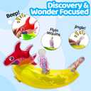 Inflatable Baby Pool Float with UPF50+ Sun Protection Canopy, Adjustable Safety Seat & Interactive Toy Play Console - Includes Ocean Animal Toys for Infants & Toddlers 3-36 Months, 16 inches x 26"