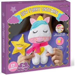Fur Sewing Kit for Children, Sew Your Own Unicorn Toy Kids' Craft Kit - Sewing Kit for Kids, Learn to Sew & Play