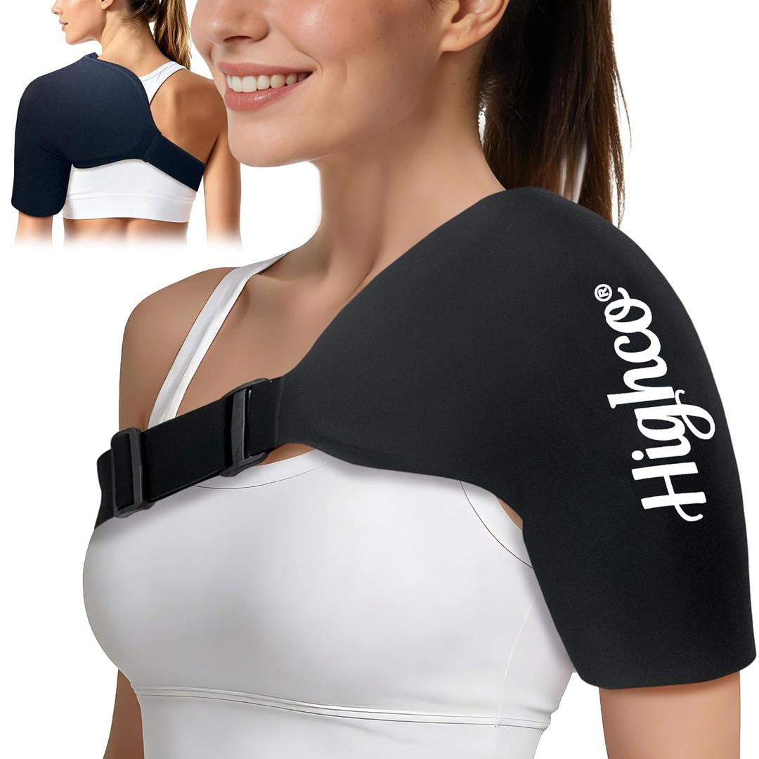 Shoulder Ice Pack Wrap for Rotator Cuff and Arm, Reusable Compression Cold Brace for Pain Relief & Muscle Relaxation, Tendonitis, Swelling, Discomfort After Surgery, Hot &Cold Therapy Ice Pack for Shoulder (Large-Black) 