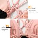 SEAFORM Womens One Piece Swimsuit Tummy Control Swimsuits V-Neck Push Up Swimwear Full Coverage Slimming Bathing Suits (Large, Pink/Black)