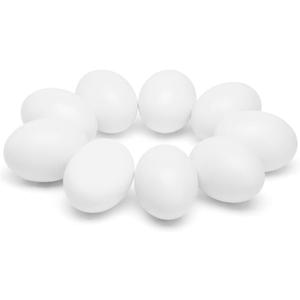 SallyFashion Wooden Fake Eggs for Nesting Boxes, 9 PCS White Easter Eggs for Craft Pretend Play Kitchen Accessories for Toddler Kids
