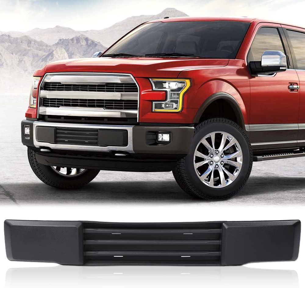 CHEDA Front Bumper & License Plate Bracket Mount Fascia Cover Compatible with Ford F150 2015 2016 2017 FL3Z-17E810-AA FL3Z-17A385-A