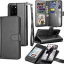 Tekcoo Galaxy S20 Case, Galaxy S20 Wallet Case, Luxury PU Leather Cash Credit Card Slots Holder Carrying Folio Flip Cover [Detachable Magnetic Hard Case] & Kickstand for Samsung Galaxy S20 [Black]