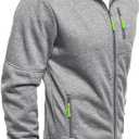 Men Hoodies Casual Hoodies for Men with Zip Pockets Full Zip Long Sleeve Sweatshirt Sports Hooded Jacket (XX-Large, Light Grey)