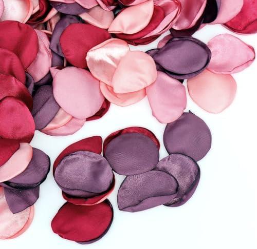 400 PCS Silk Rose Petals Exquisite Burgundy Flower Petals for Romantic Night, Weddings Aisle Centerpieces, Table, Party, Home Decoration, Romantic Night Decoration,Valentine's Day Decoration