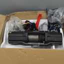 OPENROAD 6000 lbs UTV Winch, Waterproof IP67 Electric Trailer 6k Winch with 1/4"50ft Synthetic Rope,Wireless Remote and Winch Stopper (6000lb with Mounting Plate)