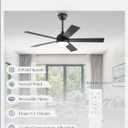 Fanbulous 48 Inch Ceiling Fan with Light and Remote, Black Ceiling Fans with Light, 5 Dual-Color Blades, Reversible Quiet DC Motor, 6 Speeds, 3CCT Adjustable LED for Bedroom Living Room Kitchen Patio
