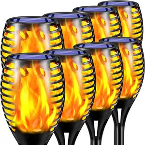 TomCare 8 Pack Outdoor Solar Lights Flickering Flames Torch Decorative Garden Lights Solar Powered Waterproof Lighting for Garden Patio Yard Landscape