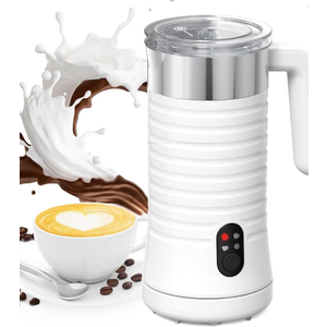 Milk Frother, Paris Rhône Milk Frother With Stand, 4-In-1 Electric Milk Frother And Steamer Hot& Cold Foam Temperature Control, Auto Shut-Off Frother For Coffee Latte, Cappuccino