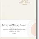 2026 Planner - Weekly and Monthly Planner, January 2026 - December 2026, Linen Hardcover, 2026 Calendar Planner Book with Tabs, Aesthetic, Perfect for Office Home School Supplies (Beige, A5)