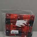 Tiamon 48 Inch Christmas Tree Skirt Polyester Xmas Tree Skirt with Snowflake Deer Snowman Pattern Christmas Decorations for Winter Xmas Holiday Farmhouse Indoor Party Decorations(Red and Black)