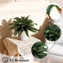 Coreland 35" Artificial Boston Ferns Outdoor Large, 2 Pack Fake Fern Plants with 60 Fronds Each, UV Resistant Faux Fern Bushes for Porch Planters Patio Garden Front Door Home Decor
