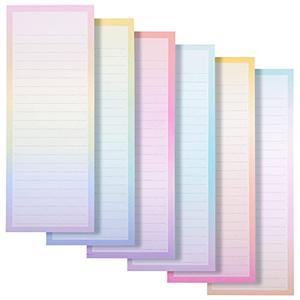 5Pack Magnetic Notepads for Refrigerator, Grocery, Shopping, To Do Lists, 3.5x9 inch Pastel Rainbow Gradient Note Pads (60 Sheets Each) 5Pack Magnetic Notepads for Refrigerator, Grocery, Shopping, To Do Lists, 3.5x9 inch Pastel Rainbow Gradient Note Pads (60 Sheets Each)