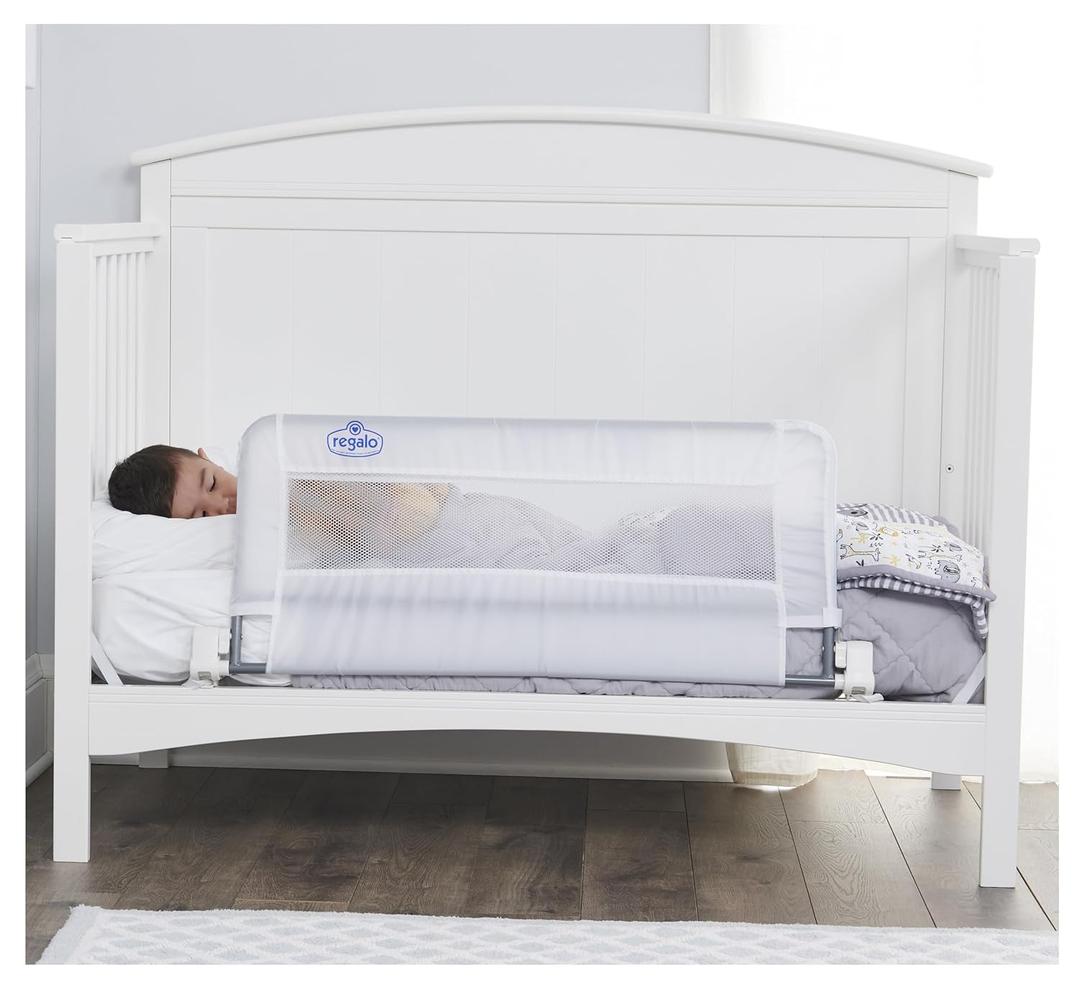 Regalo Swing Down Crib Rail, with Reinforced Anchor Safety System, 33 Inch