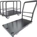 Panel Cart 2in1 Drywall Cart 38" x 24" Platform Truck 2500 lbs Capacity Flatbed Cart with 1Front and 3 Side Handrails& Swivel Casters