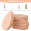 10 Pcs Flat Edge Makeup Sponges Latex-Free Blending Sponge Set for Liquid, Cream & Powder Foundation, Dry & Wet Use for Flawless Natural Finish, Non-Absorbent Beige