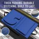 Everlasting Comfort Stadium Seats with Back Support - Adjustable Memory Foam Bleacher Chairs with Back and Cushion, Portable, Easy Folding Stadium Seat Cushion with Storage Pocket, Blue