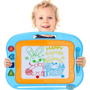BABLOCVID Magnetic Drawing Board Toddler Toys for Boys Girls, 15 Inch Erasable Doodle Board for Kids Colorful Etch Education Sketch Doodle Pad Toddler Toys for Age 3 4 5 6 7 Year Old Boy Girl Blue