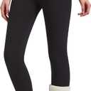 JK SUE JONES Women Winter Warm Thick Leggings Fleece Lined Stretchy Soft Thermal Sherpa Pants High Waist Tights (Large, Black)