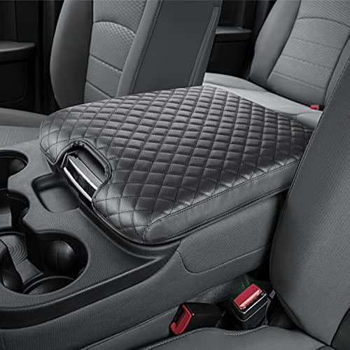 ISSYAUTO Center Console Cover Compatible with 2013-2018 Ram 1500 & 2013-2024 Ram 2500/3500/1500 Classic Model, Only for Jump Seat Console, Customized Armrest Cover Leather Arm Rest Covering for Car